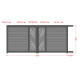 Cancello scorrevole in alluminio pronto per l'installazione 350x160cm ARTY WAVE - X-METAL