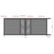 Cancello scorrevole in alluminio pronto per l'installazione 400x160cm ARTY WAVE - X-METAL