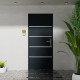 Porta d'ingresso in alluminio Lisandre 96x218cm - grigio antracite - apertura a spinta verso sinistra - X-METAL