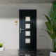Porta d'ingresso in alluminio Nova 96x218cm - grigio antracite - apertura verso destra - X-METAL