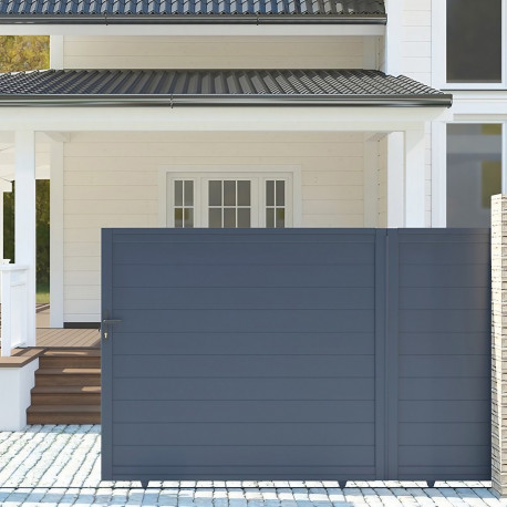 Cancello scorrevole in alluminio moderno 350x158cm GARDE - X-Metal