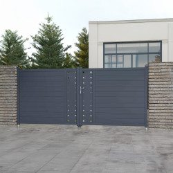 Cancello a battente in alluminio moderno 300x158cm FANCY FILM - X-Metal