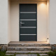 Porta d'ingresso in alluminio Lisandre 96x218cm - grigio antracite - apertura spingendo verso destra - X-METAL