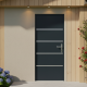 Porta d'ingresso in alluminio Lisandre 96x218cm - grigio antracite - apertura a spinta verso sinistra - X-METAL