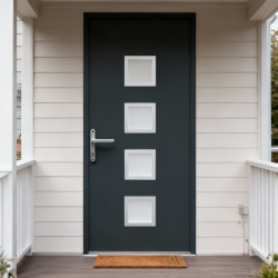 Porta d'ingresso in alluminio Nova 96x218cm - grigio antracite - apertura verso destra - X-METAL