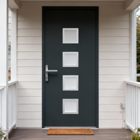 Porta d'ingresso in alluminio Nova 96x218cm - grigio antracite - apertura verso destra - X-METAL