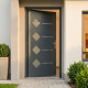Porta d'ingresso in alluminio Axium 96x218cm - grigio antracite - apertura verso sinistra - X-METAL