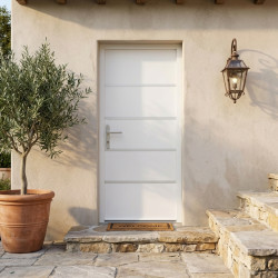 Porta d'ingresso in alluminio Lisandre 96x218cm - bianca - spingendo verso destra - X-METAL