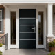 Porta d'ingresso in alluminio Lisandre 96x218cm - grigio antracite - apertura a spinta verso sinistra - X-METAL