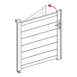 Kit di modifica per cancello con apertura a sinistra - cancello da 115 cm - Grigio - X-Metal