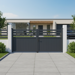 Cancello a battente in alluminio AXIS VECTO 300x140cm - X-METAL