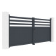 Cancello a battente in alluminio AXIS VECTO 340x140cm - X-METAL