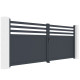 Cancello a battente in alluminio AXIS VECTO 400x158cm - X-METAL