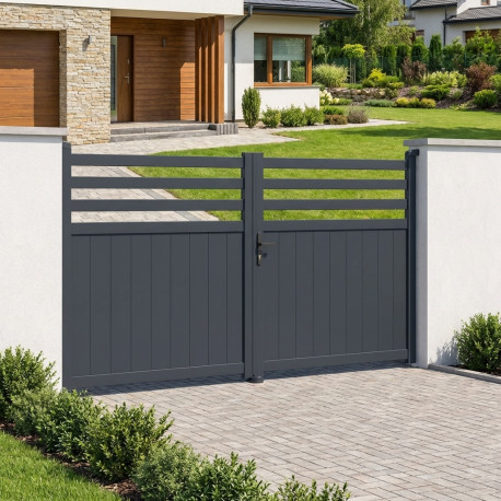 Cancello a battente in alluminio AXIS VECTO 300x158cm - X-METAL
