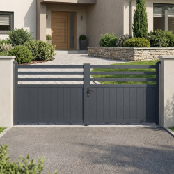 Cancello a battente in alluminio AXIS VECTO 340x140cm - X-METAL