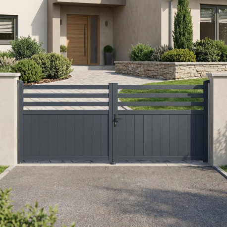 Cancello a battente in alluminio AXIS VECTO 340x140cm - X-METAL