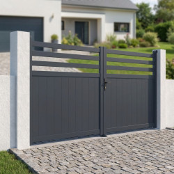 Cancello a battente in alluminio AXIS VECTO 340x158cm - X-METAL