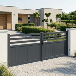 Cancello a battente in alluminio AXIS VECTO 400x158cm - X-METAL