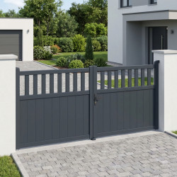 Cancello a battente in alluminio AXIS ALTO 300x140cm - X-METAL