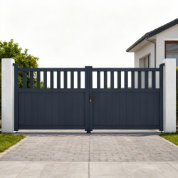 Cancello a battente in alluminio AXIS ALTO 340x140cm - X-METAL