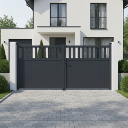 Cancello a battente in alluminio AXIS ALTO 340x158cm - X-METAL