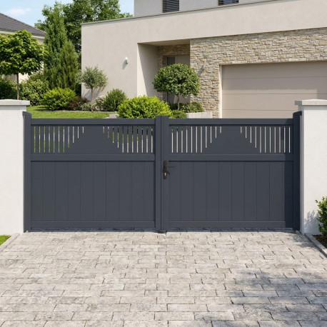 Cancello a battente in alluminio AXIS TIME 340x140cm - X-METAL