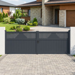 Cancello a battente in alluminio AXIS TIME 400x140cm - X-METAL