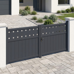Cancello a battente in alluminio AXIS FILM 300x140cm - X-METAL