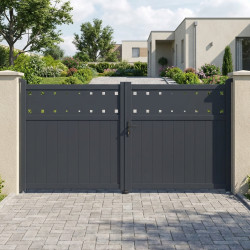 Cancello a battente in alluminio AXIS FILM 300x158cm - X-METAL