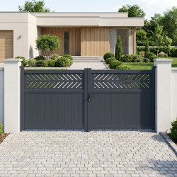 Cancello a battente in alluminio AXIS GROW 300x140cm - X-METAL