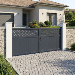 Cancello a battente in alluminio AXIS GROW 400x140cm - X-METAL