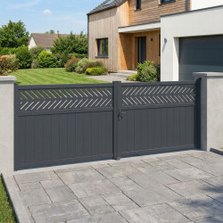 Cancello a battente in alluminio AXIS GROW 400x158cm - X-METAL