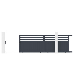 Cancello scorrevole in alluminio AXIS VECTO 400x140cm - X-METAL