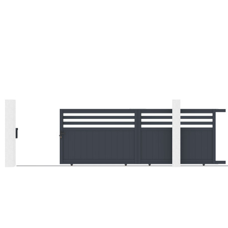 Cancello scorrevole in alluminio AXIS VECTO 400x140cm - X-METAL