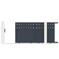 Cancello scorrevole in alluminio AXIS FILM 300x158cm - X-METAL
