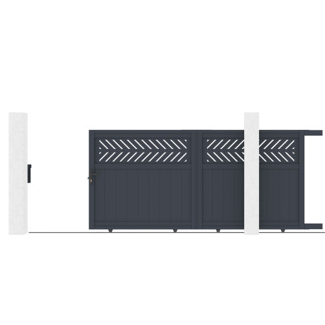Cancello scorrevole in alluminio AXIS GROW 300x140cm - X-METAL