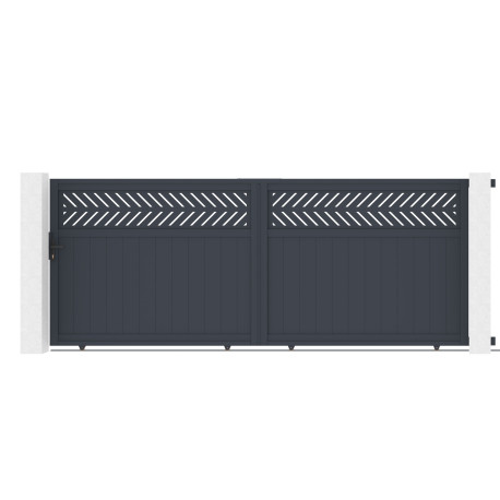Cancello scorrevole in alluminio AXIS GROW 400x158cm - X-METAL