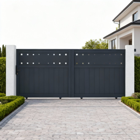 Cancello scorrevole in alluminio AXIS FILM 340x140cm - X-METAL