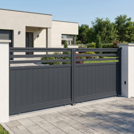 Cancello scorrevole in alluminio AXIS VECTO 400x158cm - X-METAL