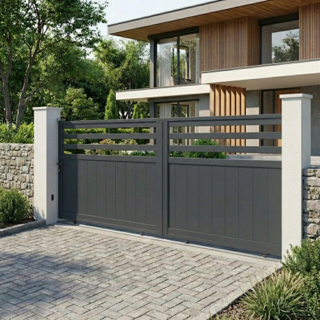 Cancello scorrevole in alluminio AXIS VECTO 300x140cm - X-METAL