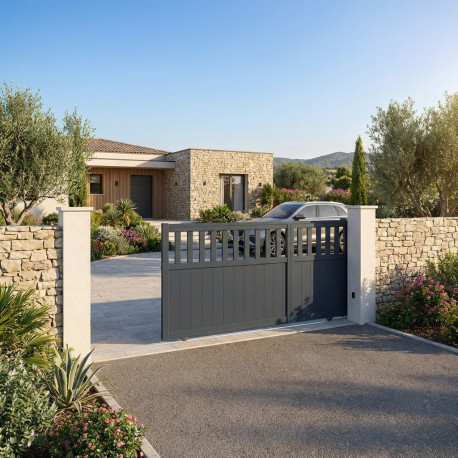 Cancello scorrevole in alluminio AXIS ALTO 400x140cm - X-METAL