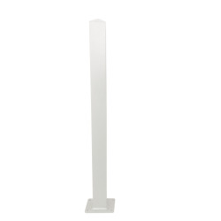 Palo in alluminio su piastra di base - H180cm - bianco - X-METAL