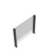 Pannello telescopico in vetro per recinzione - 2 pali - 123 x H.110 a 180 cm