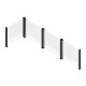 Pannello telescopico in vetro per recinzione - 2 pali - 123 x H.110 a 180 cm