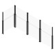 Pannello telescopico in vetro per recinzione - 2 pali - 123 x H.110 a 180 cm