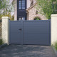 Cancello a battente asimmetrico in alluminio 350x140 cm HORACE - apertura verso sinistra - X-METAL