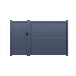 Cancello a battente asimmetrico in alluminio 350x160 cm HORACE - apertura verso sinistra - X-METAL