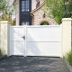 Cancello a battente asimmetrico in alluminio 350x140 cm HORACE già assemblato - apertura a sinistra - colore bianco - X-METAL