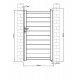 Cancello a battente integrale in alluminio moderno 100x173cm GARDE - X-Metal