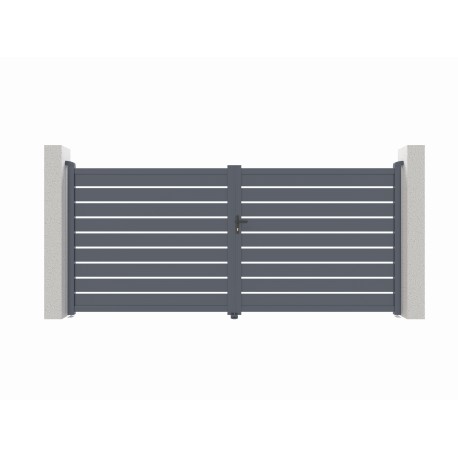 Cancello a battente in alluminio traforato SPACE 392x140cm - X-Metal